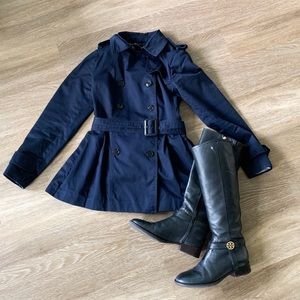 Banana Republic Navy Peplum Trench Coat